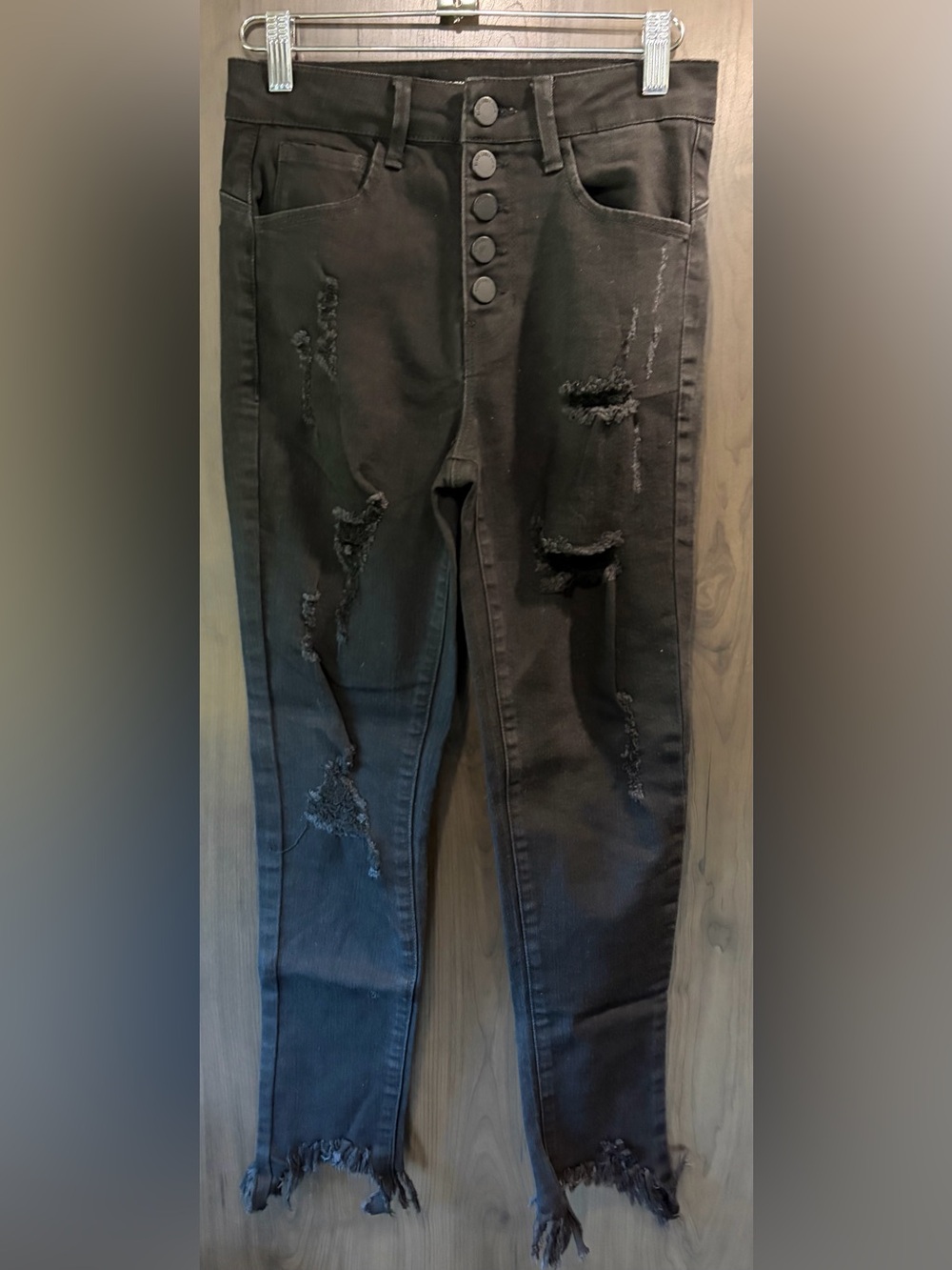 Black Label by C’est Toi high-waisted distressed skinny jean size 1 waist 24